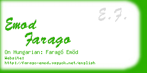 emod farago business card