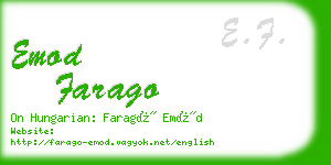 emod farago business card